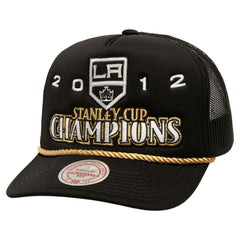 Los Angeles Kings Mitchell & Ness SOUL Collection Golden Stanley Cup Champions Trucker Adjustable Hat - Black | NHL Clearance