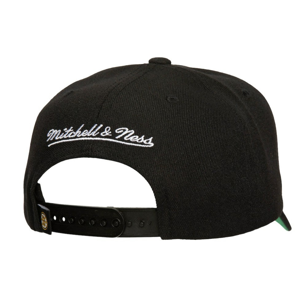 Boston Bruins Mitchell & Ness Soul Strike Neon Logo Pro Crown Adjustable Hat - Black | NHL near me
