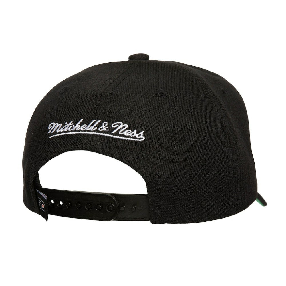 Philadelphia Flyers Mitchell & Ness Soul Strike Neon Logo Pro Crown Adjustable Hat - Black | NHL Clearance
