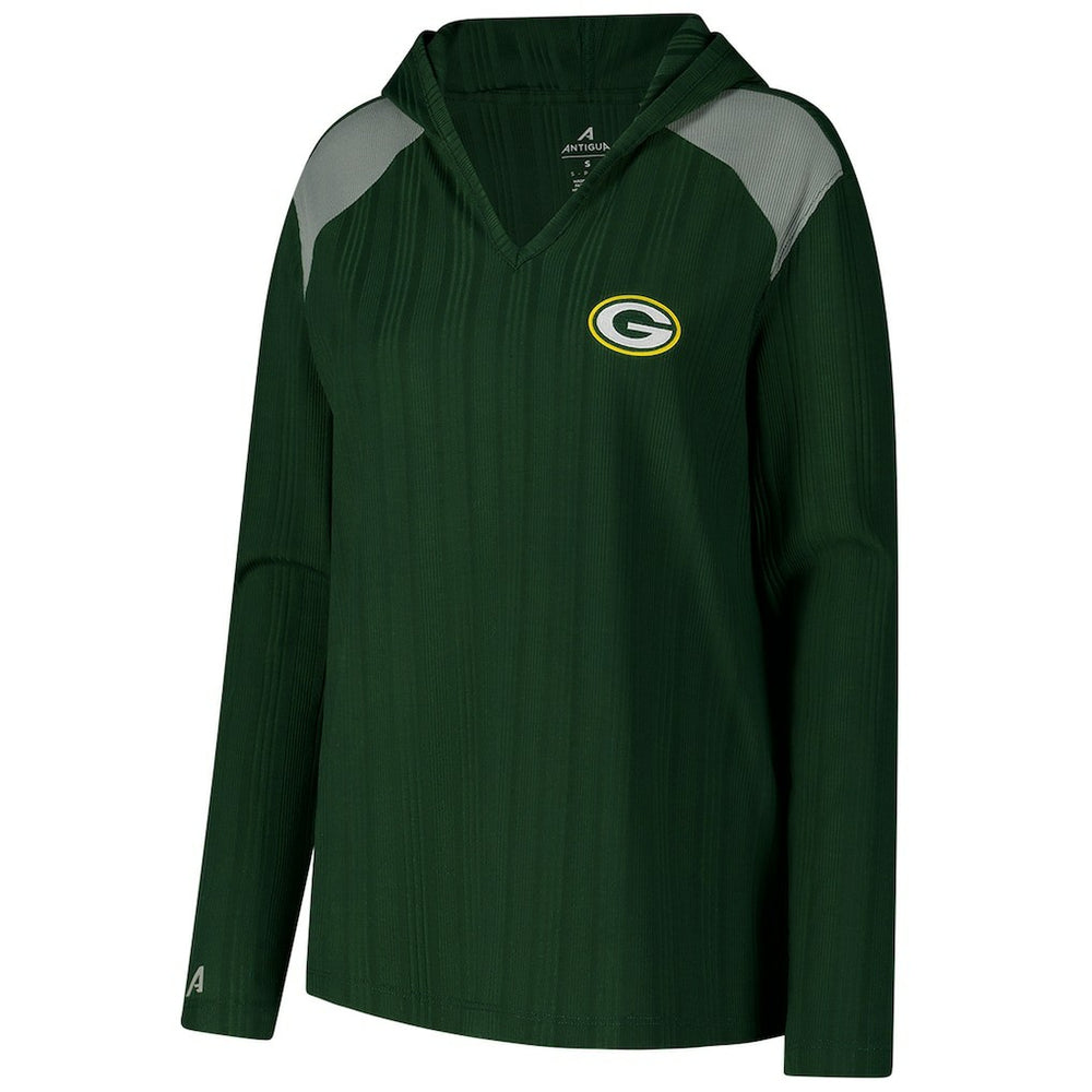 Green Bay Packers Antigua Women's Opulent Long Sleeve Hoodie T-Shirt - Green - NFL