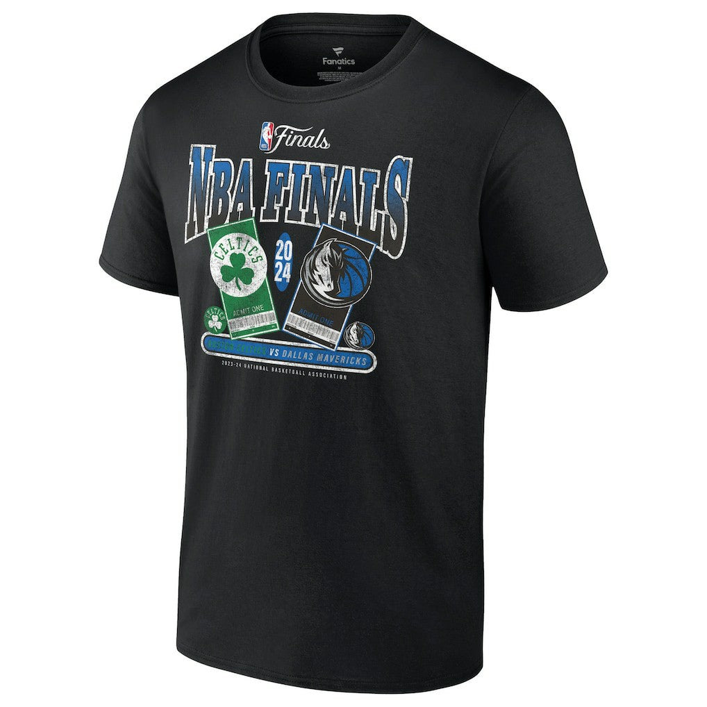 Fanatics Boston Celtics vs. Dallas Mavericks 2024 NBA Finals Matchup Drive To The Basket T-Shirt Black