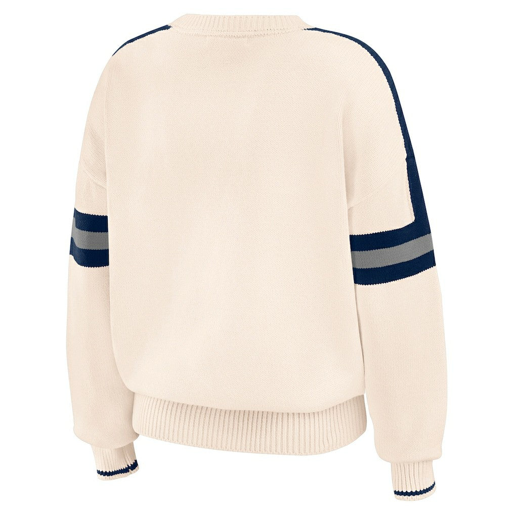 Dallas Cowboys WEAR by Erin Andrews Women's Stripe Pullover Sweater - Cream - NFL