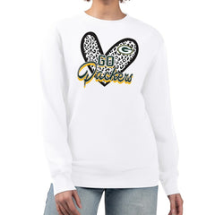 Green Bay Packers G-III 4Her by Carl Banks Women's Leopard Heart Pullover Sweatshirt - White - NFL