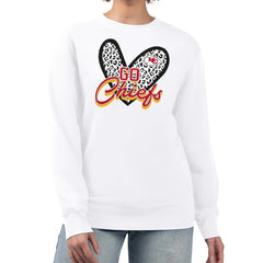 Kansas City Chiefs G-III 4Her by Carl Banks Women's Leopard Heart Pullover Sweatshirt - White - NFL