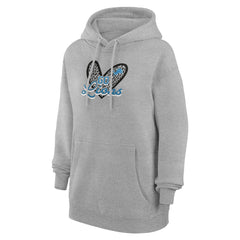Detroit Lions G-III 4Her by Carl Banks Women's Animal Print Heart Team Graphic Fleece Tri-Blend Pullover Hoodie - Heather Gray - NFL