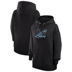 Detroit Lions G-III 4Her by Carl Banks Women's Animal Print Heart Team Graphic Fleece Tri-Blend Pullover Hoodie - Black - NFL