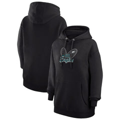 Philadelphia Eagles G-III 4Her by Carl Banks Women's Animal Print Heart Team Graphic Fleece Tri-Blend Pullover Hoodie - Black - NFL