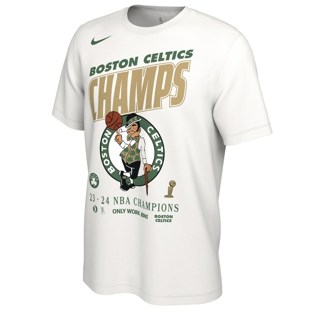 Nike Boston Celtics 2024 NBA Finals Champions Celebration Roster T-Shirt White