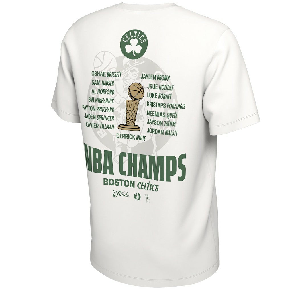 Nike Boston Celtics 2024 NBA Finals Champions Celebration Roster T-Shirt White