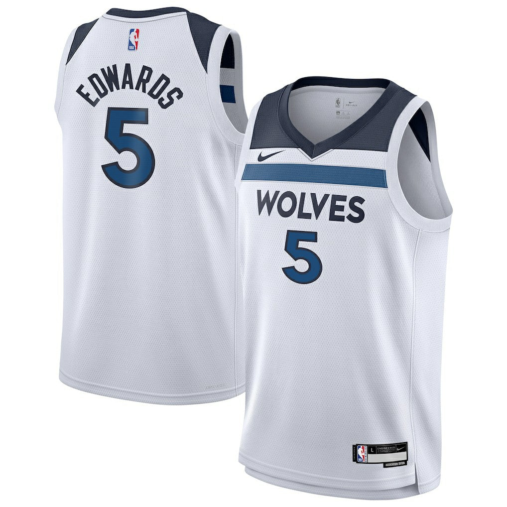 Nike Anthony Edwards Minnesota Timberwolves Youth Swingman Jersey Association Edition White