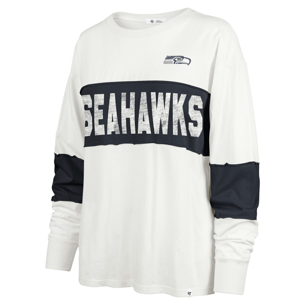 Seattle Seahawks '47 Women's Clubhouse Pride Taylor Long Sleeve T-Shirt - Cream - 47 brand