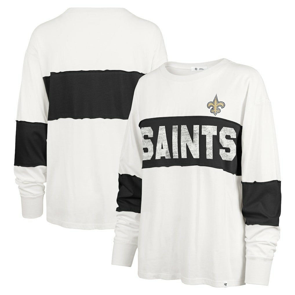 New Orleans Saints '47 Women's Clubhouse Pride Taylor Long Sleeve T-Shirt - Cream - 47 brand