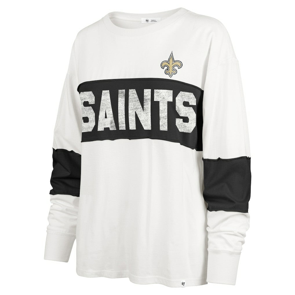 New Orleans Saints '47 Women's Clubhouse Pride Taylor Long Sleeve T-Shirt - Cream - 47 brand
