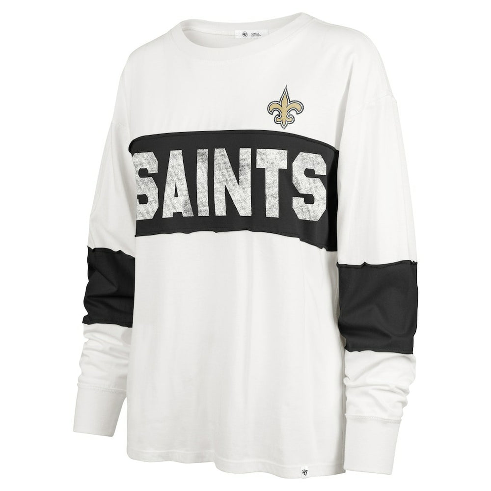 New Orleans Saints '47 Women's Clubhouse Pride Taylor Long Sleeve T-Shirt - Cream - 47 brand
