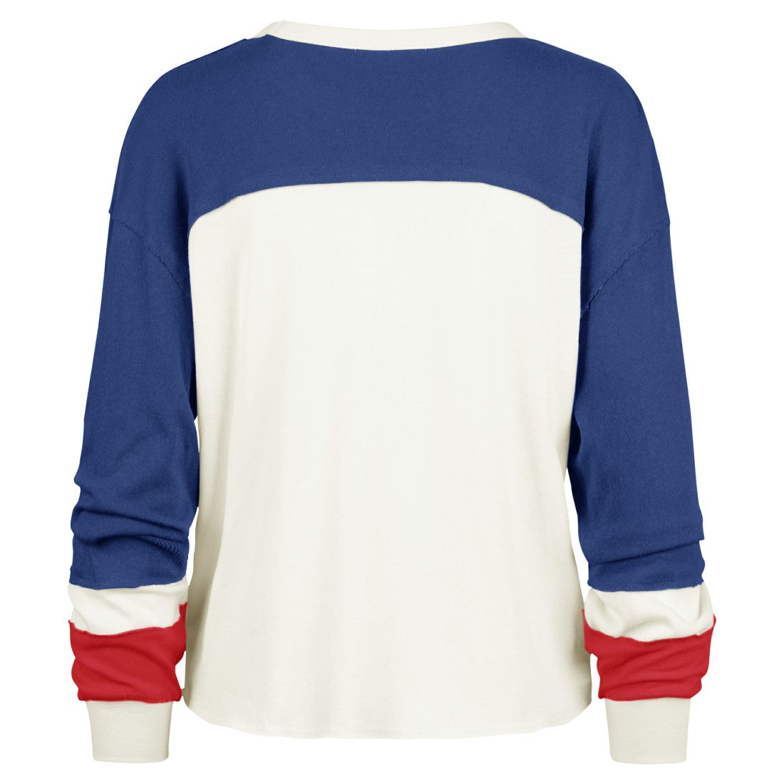 New York Giants '47 Women's Double Header Curve Raglan Long Sleeve Crop Top - Cream - 47 brand