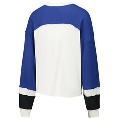 Indianapolis Colts '47 Women's Double Header Curve Raglan Long Sleeve Crop Top - Cream - 47 brand