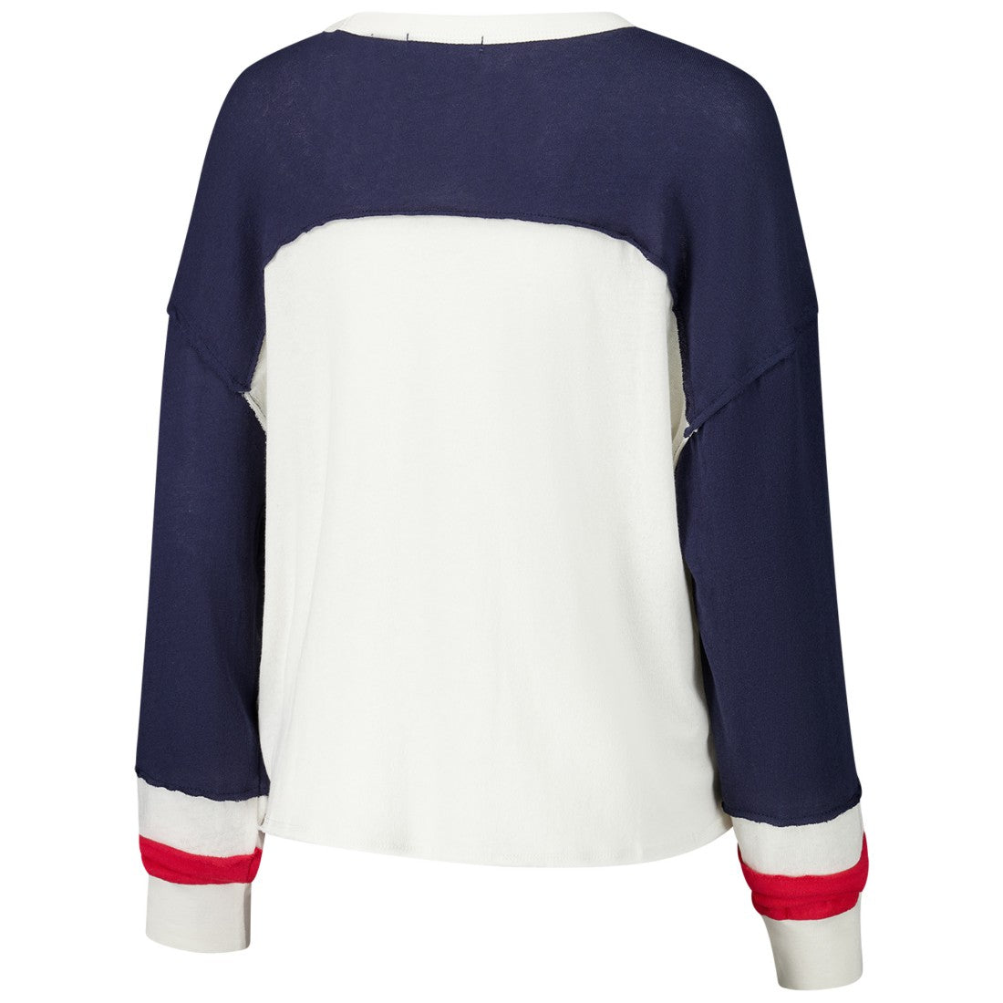 Houston Texans '47 Women's Double Header Curve Raglan Long Sleeve Crop Top - Cream - 47 brand