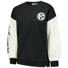 Pittsburgh Steelers '47 Women's Double Header Rise Andie Pullover Sweatshirt - Black - 47 brand