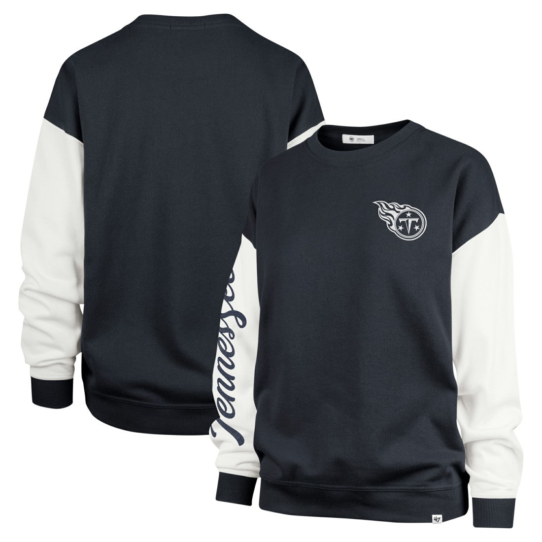Tennessee Titans '47 Women's Double Header Rise Andie Pullover Sweatshirt - Navy - 47 brand