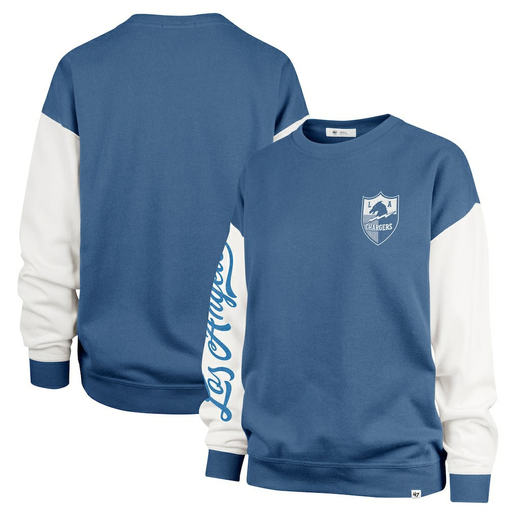 Los Angeles Chargers '47 Women's Double Header Rise Andie Pullover Sweatshirt - Powder Blue - 47 brand
