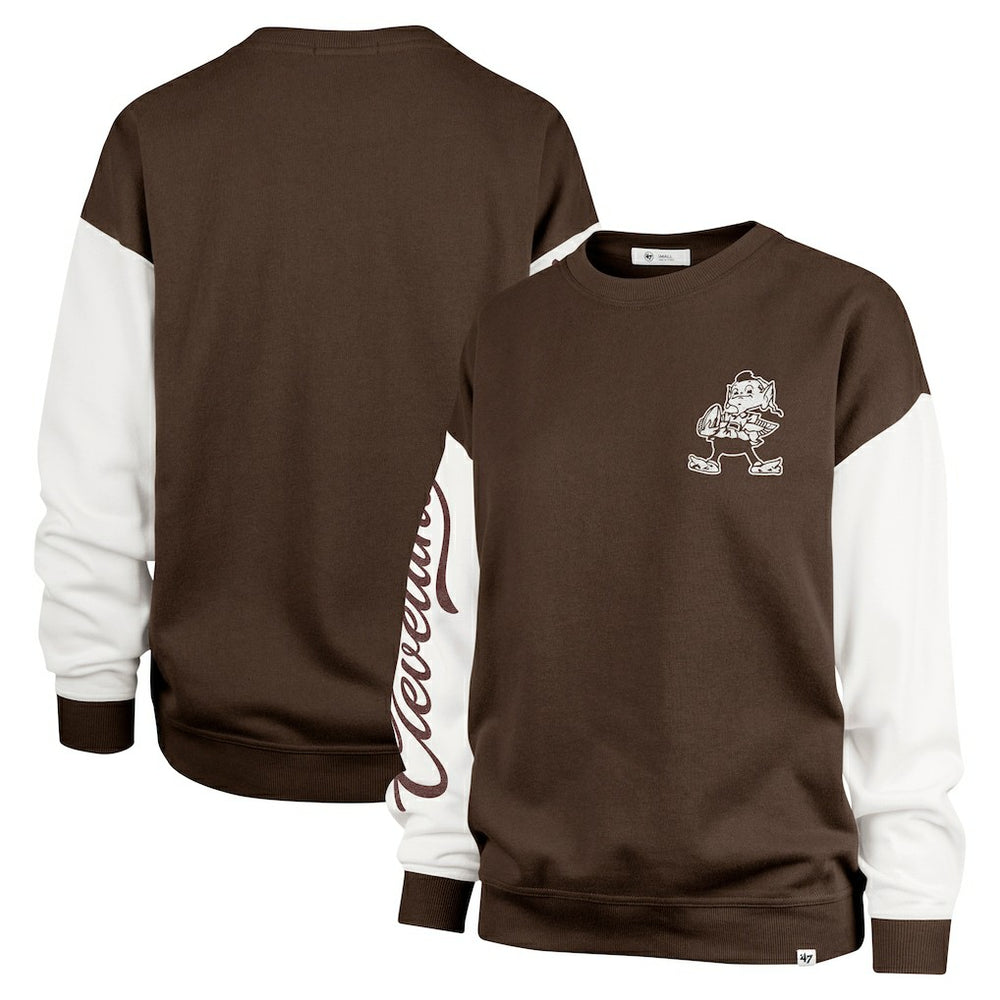 Cleveland Browns '47 Women's Double Header Rise Andie Pullover Sweatshirt - Brown - 47 brand