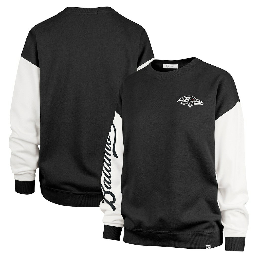 Baltimore Ravens '47 Women's Double Header Rise Andie Pullover Sweatshirt - Black - 47 brand