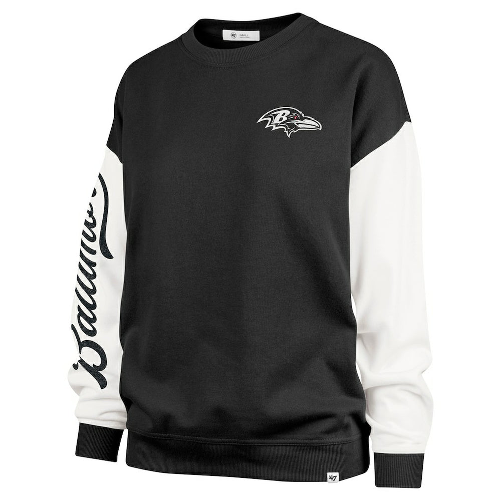 Baltimore Ravens '47 Women's Double Header Rise Andie Pullover Sweatshirt - Black - 47 brand