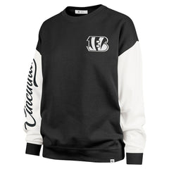 Cincinnati Bengals '47 Women's Double Header Rise Andie Pullover Sweatshirt - Black - 47 brand