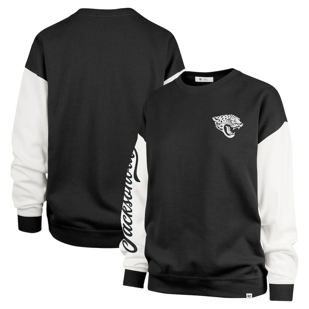 Jacksonville Jaguars '47 Women's Double Header Rise Andie Pullover Sweatshirt - Black - 47 brand