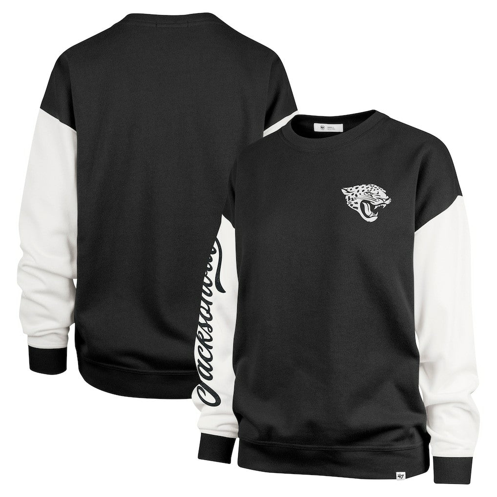 Jacksonville Jaguars '47 Women's Double Header Rise Andie Pullover Sweatshirt - Black - 47 brand