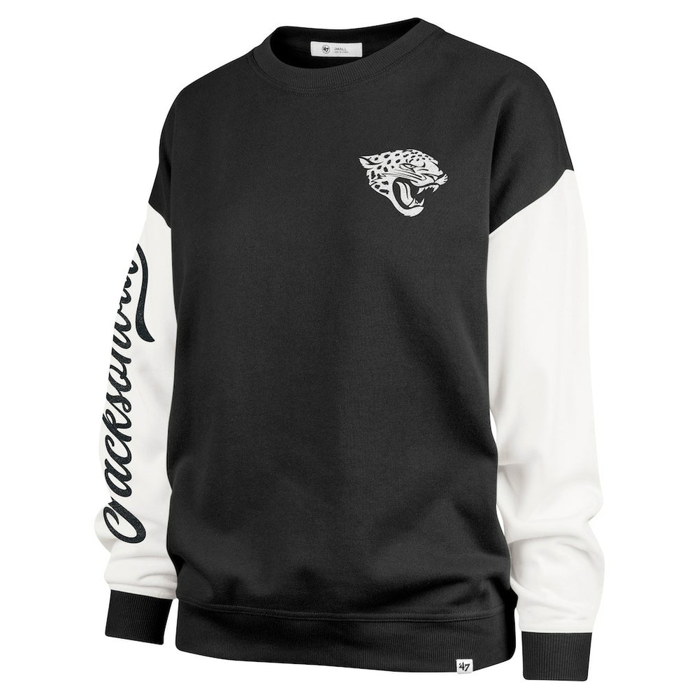 Jacksonville Jaguars '47 Women's Double Header Rise Andie Pullover Sweatshirt - Black - 47 brand