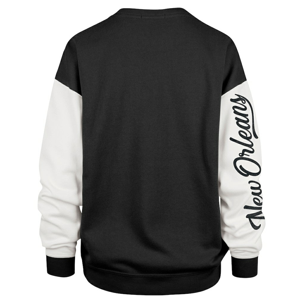 New Orleans Saints '47 Women's Double Header Rise Andie Pullover Sweatshirt - Black - 47 brand