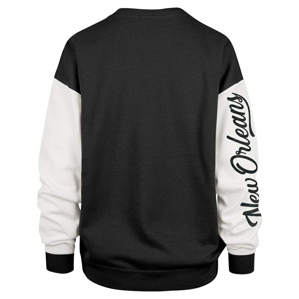 New Orleans Saints '47 Women's Double Header Rise Andie Pullover Sweatshirt - Black - 47 brand
