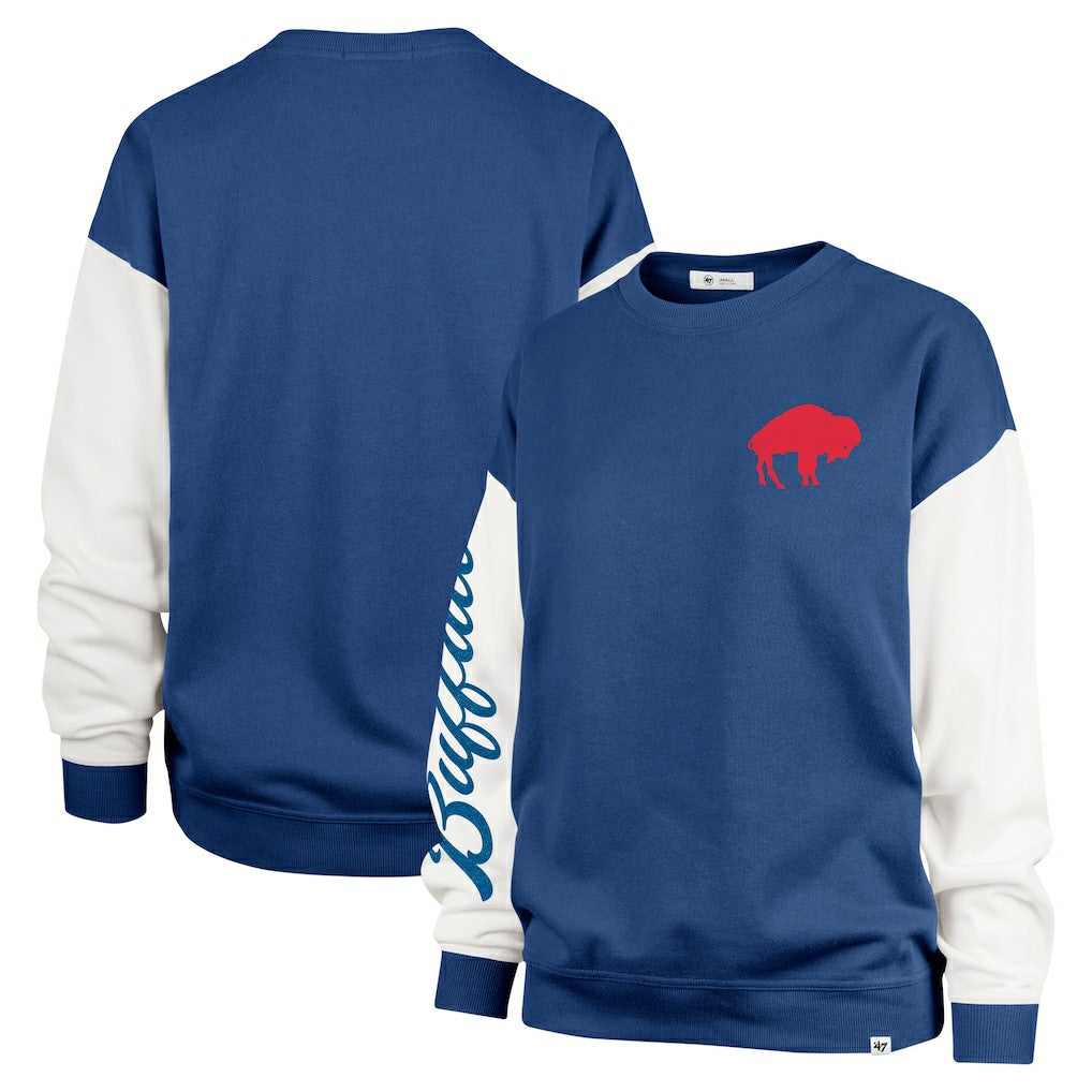Buffalo Bills '47 Women's Double Header Rise Andie Pullover Sweatshirt - Royal - 47 brand