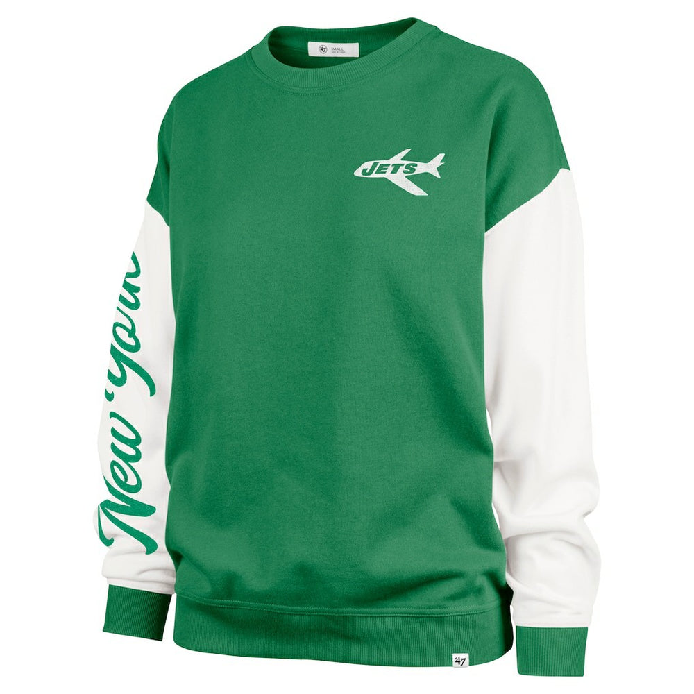 New York Jets '47 Women's Double Header Rise Andie Pullover Sweatshirt - Green - 47 brand