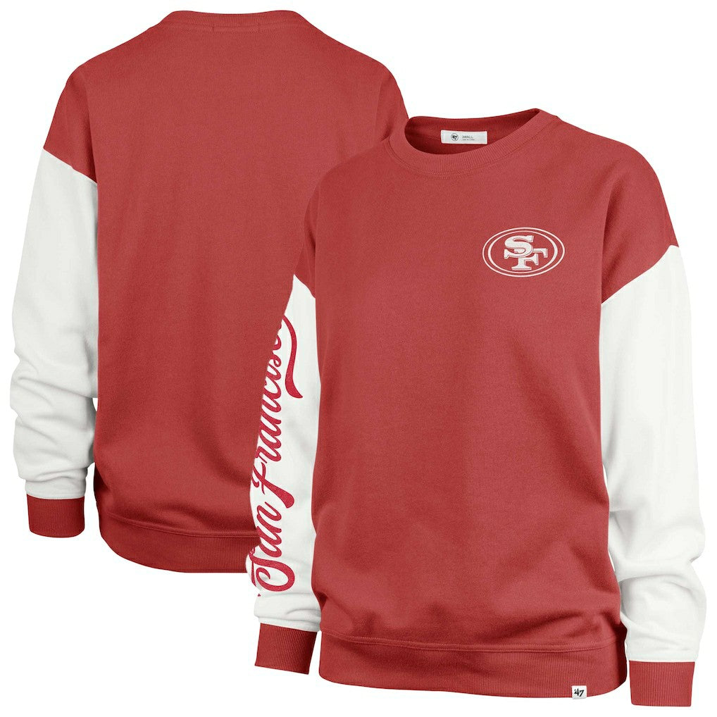 San Francisco 49ers '47 Women's Double Header Rise Andie Pullover Sweatshirt - Scarlet - 47 brand