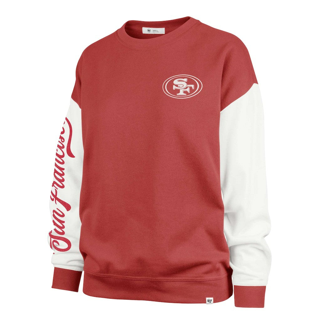 San Francisco 49ers '47 Women's Double Header Rise Andie Pullover Sweatshirt - Scarlet - 47 brand