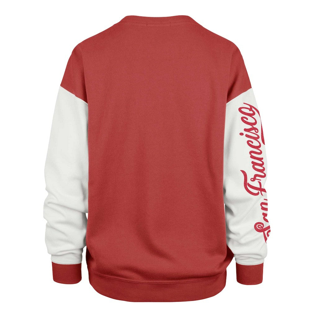 San Francisco 49ers '47 Women's Double Header Rise Andie Pullover Sweatshirt - Scarlet - 47 brand