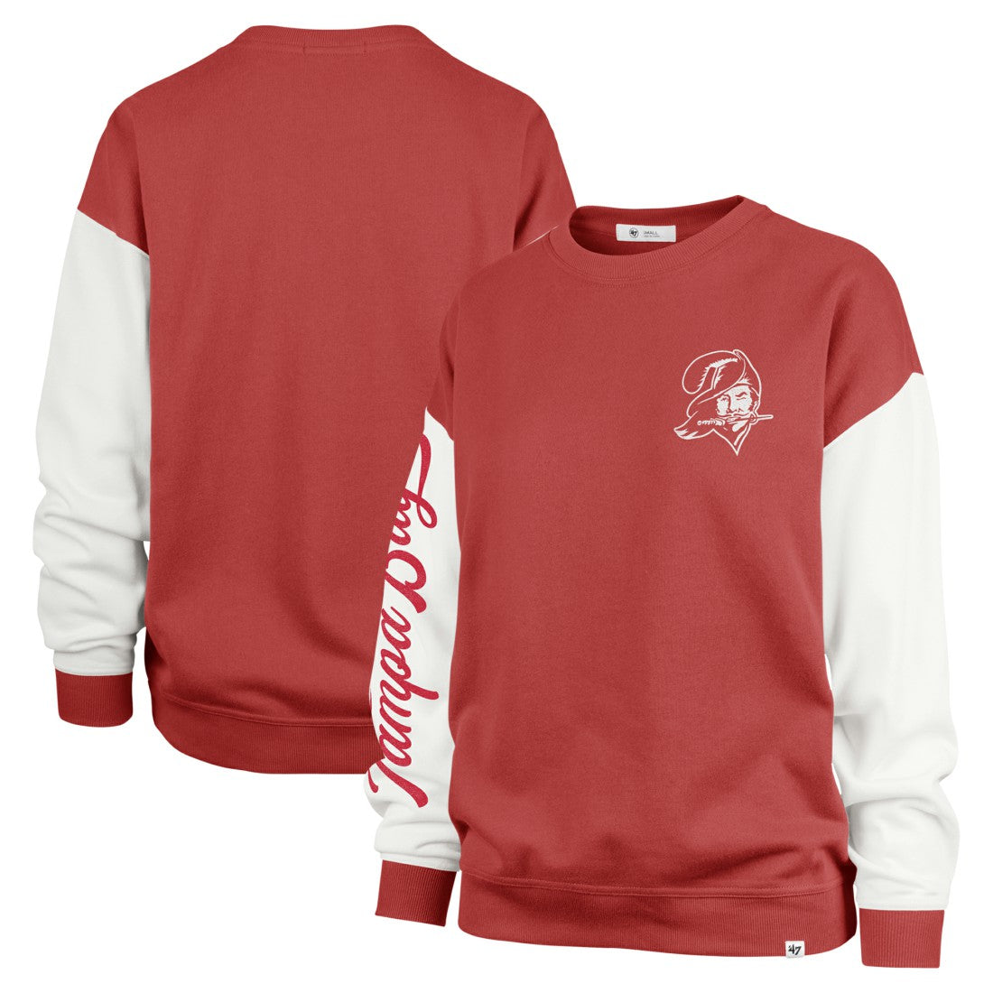 Tampa Bay Buccaneers '47 Women's Double Header Rise Andie Pullover Sweatshirt - Red - 47 brand