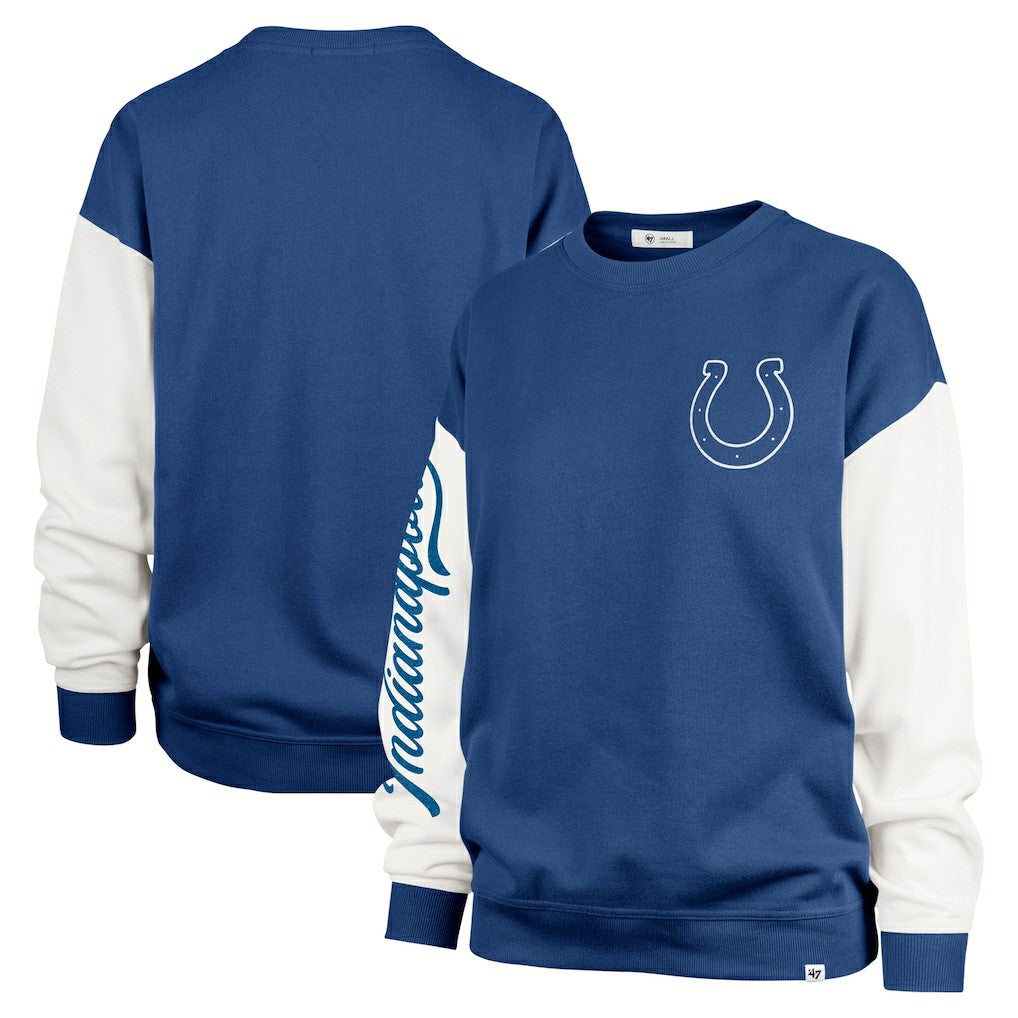 Indianapolis Colts '47 Women's Double Header Rise Andie Pullover Sweatshirt - Royal - 47 brand