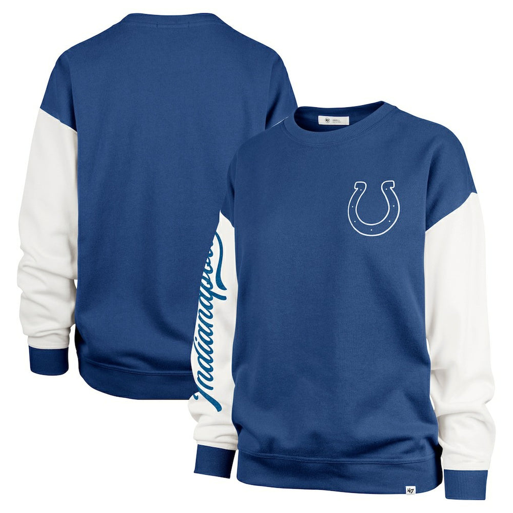 Indianapolis Colts '47 Women's Double Header Rise Andie Pullover Sweatshirt - Royal - 47 brand