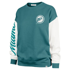 Miami Dolphins '47 Women's Double Header Rise Andie Pullover Sweatshirt - Aqua - 47 brand