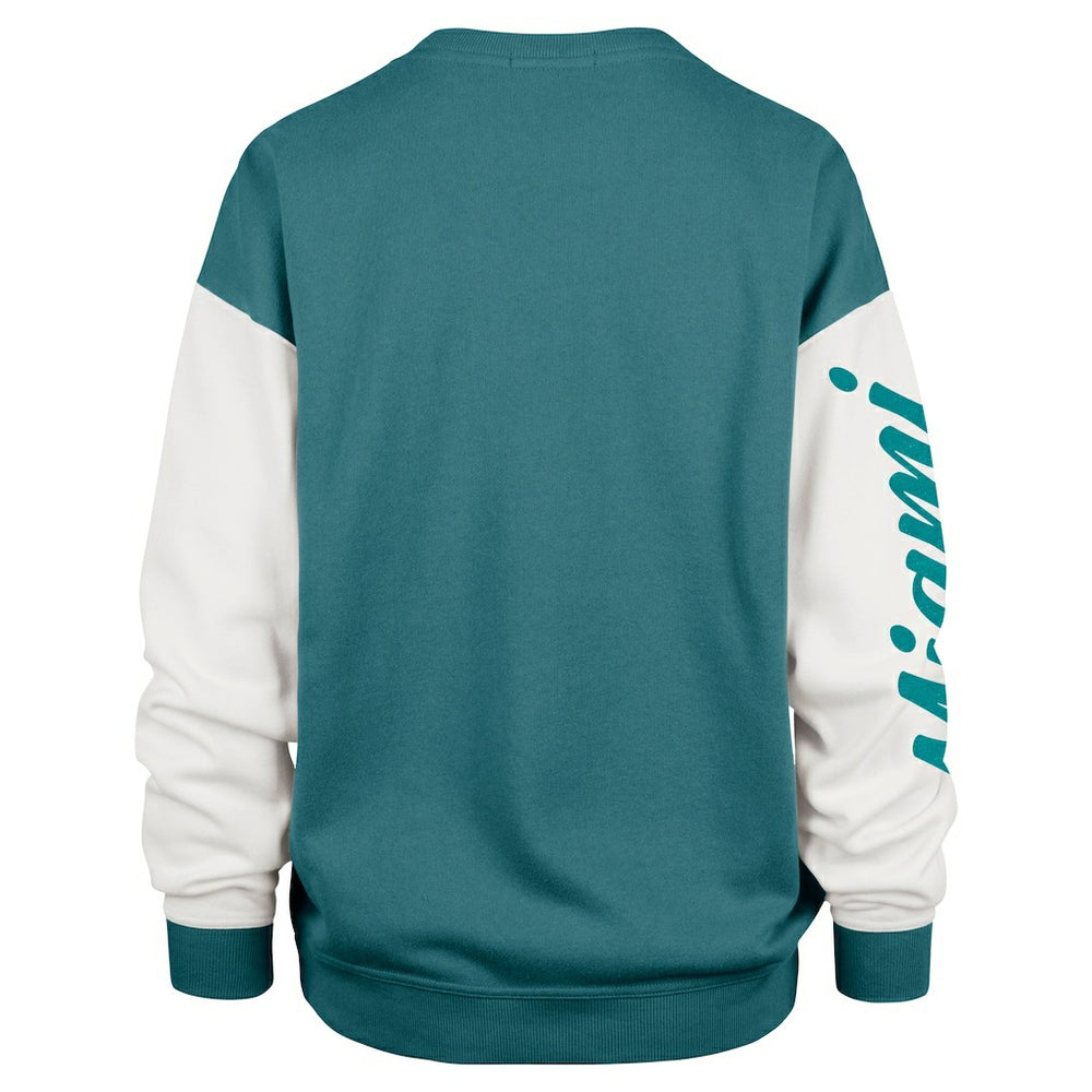Miami Dolphins '47 Women's Double Header Rise Andie Pullover Sweatshirt - Aqua - 47 brand
