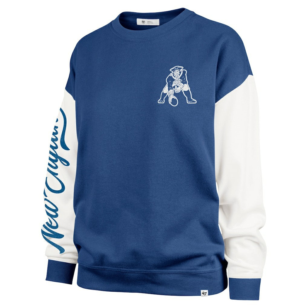 New England Patriots '47 Women's Double Header Rise Andie Pullover Sweatshirt - Navy - 47 brand