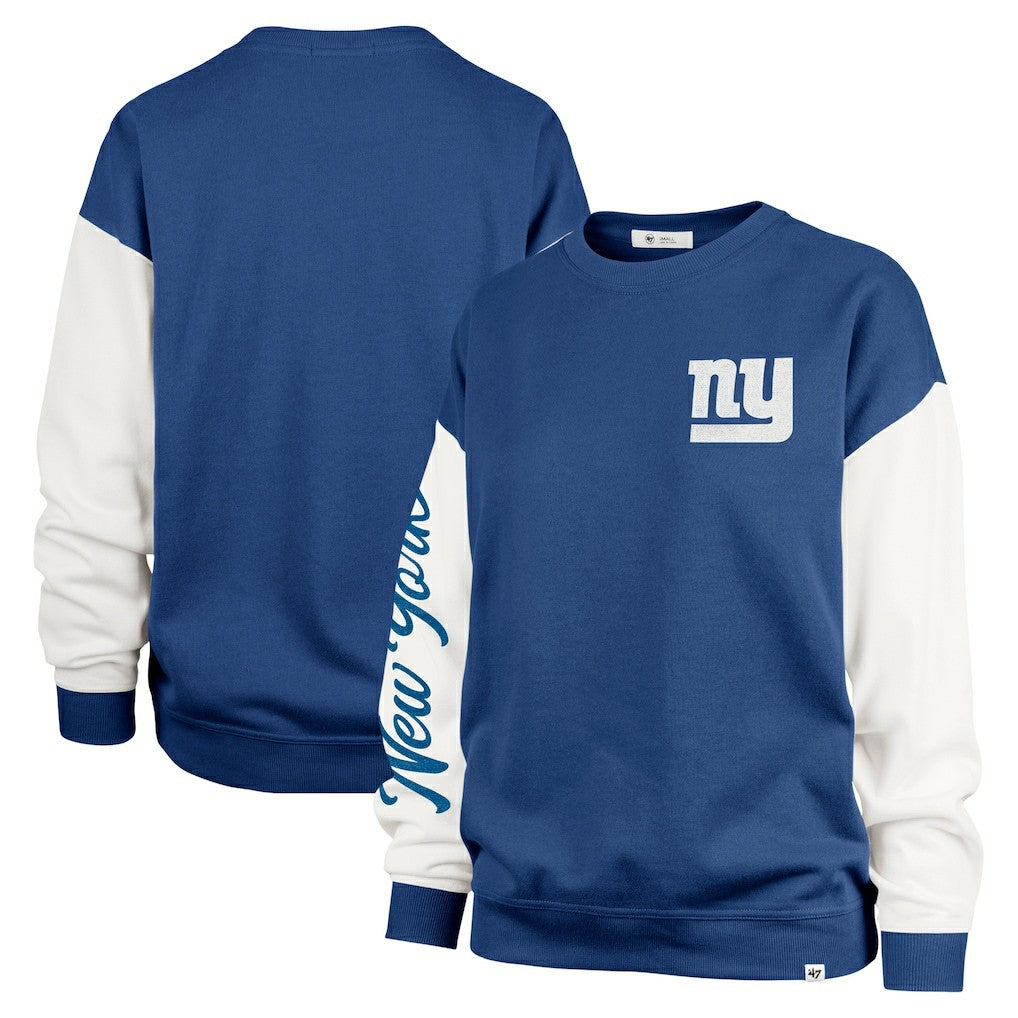 New York Giants '47 Women's Double Header Rise Andie Pullover Sweatshirt - Royal - 47 brand