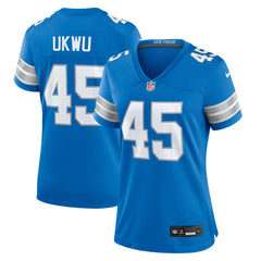 Isaac Ukwu Detroit Lions Women's Game Jersey - Blue - Nike
