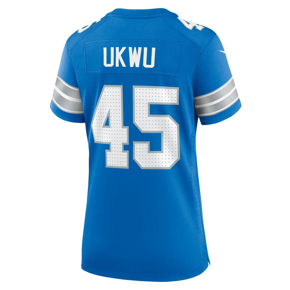 Isaac Ukwu Detroit Lions Women's Game Jersey - Blue - Nike
