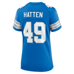Hogan Hatten Detroit Lions Women's Game Jersey - Blue - Nike