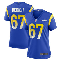 Justin Dedich Los Angeles Rams Women's Game Jersey - Royal - Nike