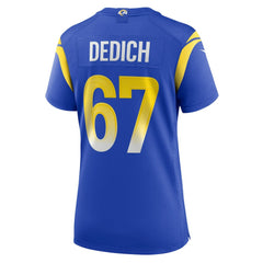 Justin Dedich Los Angeles Rams Women's Game Jersey - Royal - Nike